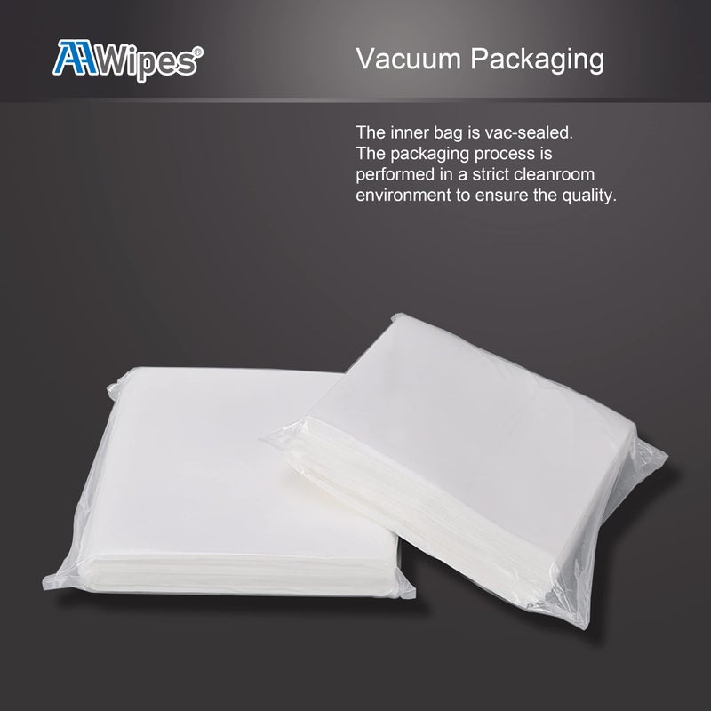 AAwipes Cleanroom Wipes Nonwoven Wipes Cellulose/Polyester Blend (Grade A, 68 Gram) 9" x 9"for Lab, Electronics, Pharmaceutical, Printing and Semiconductor Industries (Bag of 150 Pcs) - Image 3